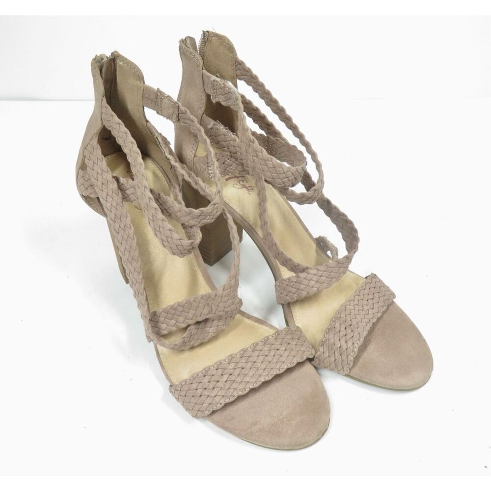 Vintage 7 Eight OLIVIA Lavender Braided Strappy Block Heel Sandals Women Size 10